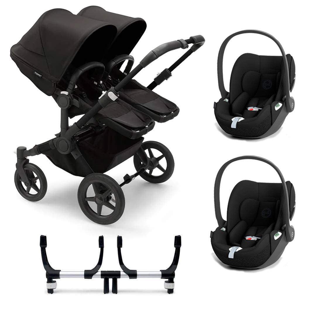 Bugaboo Donkey 5 Twin Cloud T Travel System - Midnight Black-Travel Systems-No Base- | Natural Baby Shower