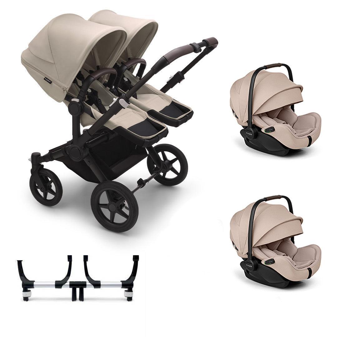 Bugaboo Donkey 5 Twin Complete + Otter Travel System-Travel Systems-Desert Taupe-No Base | Natural Baby Shower