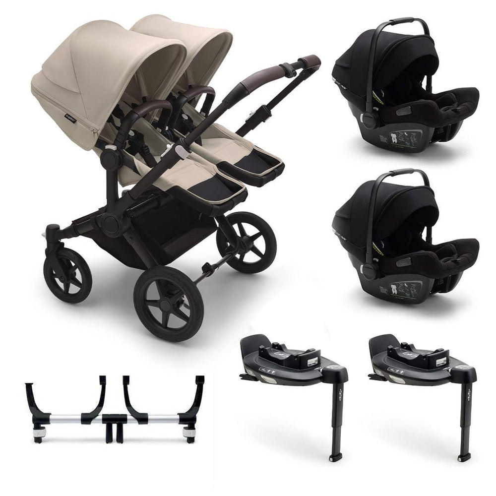 Bugaboo Donkey 5 Complete Twin Pushchair + Turtle Air Travel System - Desert Taupe-Travel Systems-No Base- | Natural Baby Shower