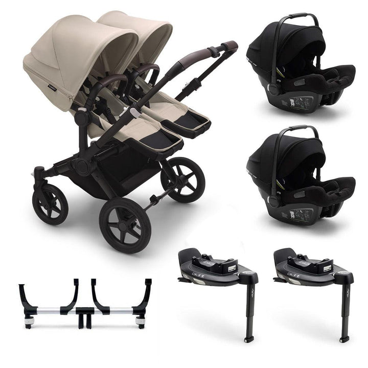Bugaboo Donkey 5 Complete Twin Pushchair + Turtle Air Travel System - Desert Taupe-Travel Systems-2x Base- | Natural Baby Shower