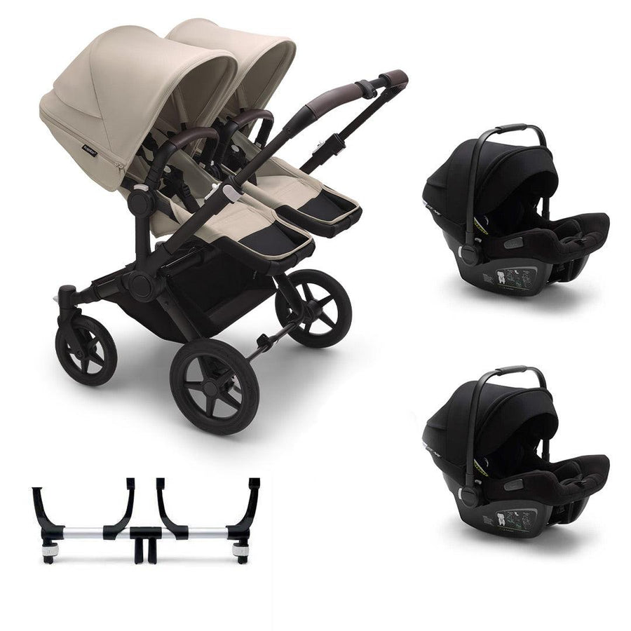 Bugaboo Donkey 5 Complete Twin Pushchair + Turtle Air Travel System - Desert Taupe-Travel Systems-No Base- | Natural Baby Shower