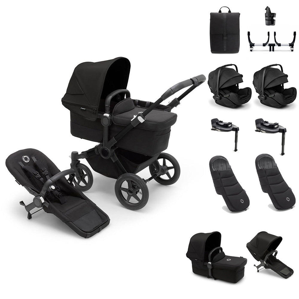 Bugaboo Donkey 5 Twin Ultimate Newborn Bundle-Travel Systems-Desert Taupe- | Natural Baby Shower