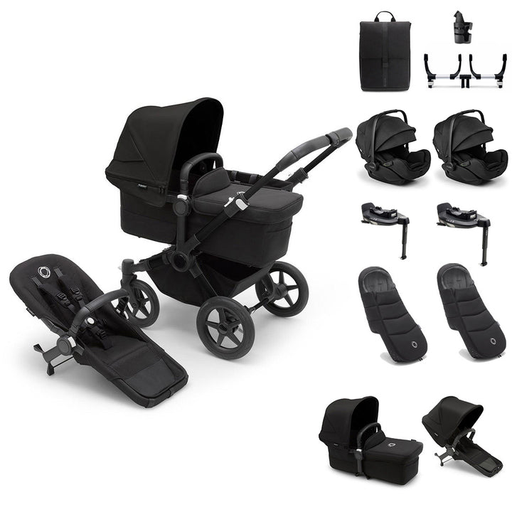 Bugaboo Donkey 5 Twin Ultimate Newborn Bundle-Travel Systems-Desert Taupe- | Natural Baby Shower
