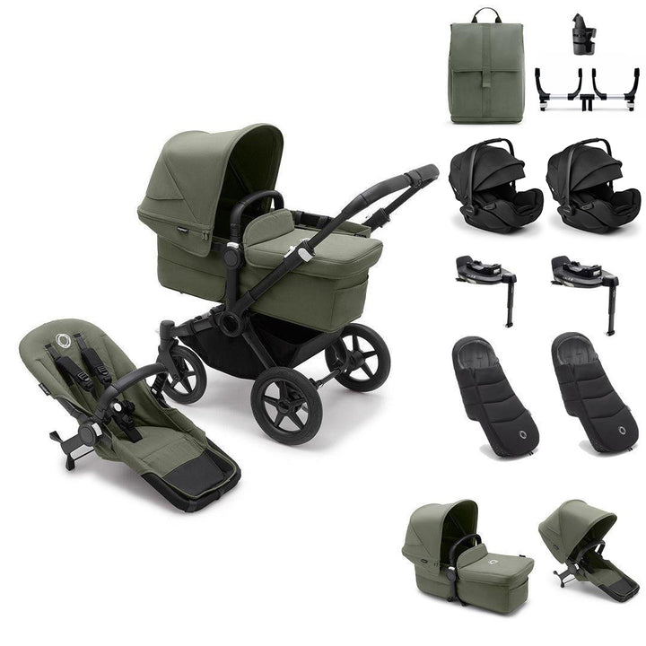 Bugaboo Donkey 5 Twin Ultimate Newborn Bundle-Travel Systems-Desert Taupe- | Natural Baby Shower