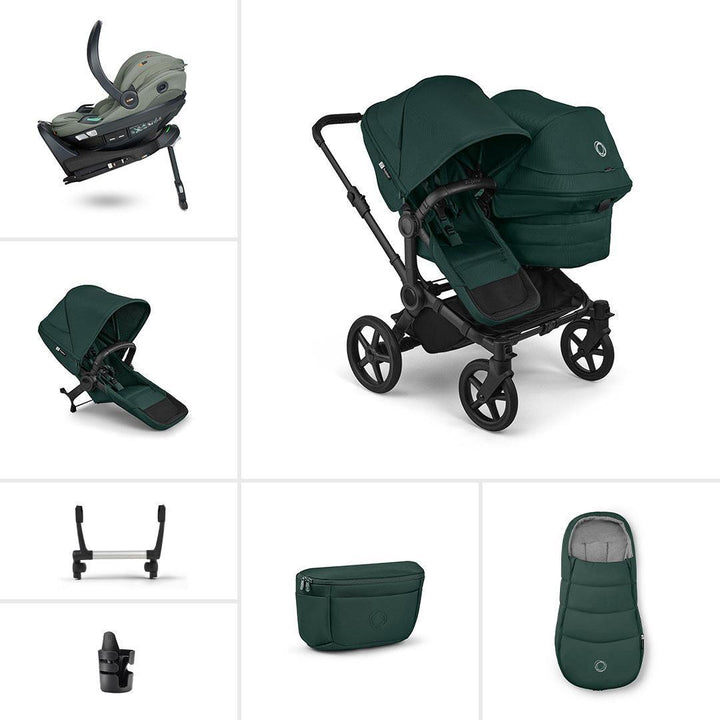 Bugaboo Donkey 6 Double Ultimate Go Beyond 2 Newborn Bundle-Travel Systems-Fern Green- | Natural Baby Shower
