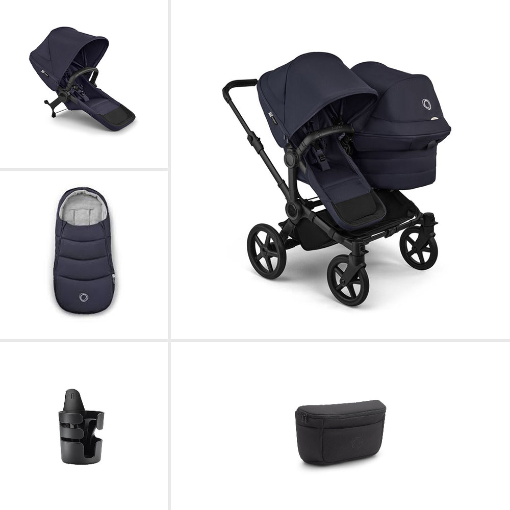Bugaboo Donkey 6 Double Essential Stroller Bundle-Stroller Bundles-Deep Indigo- | Natural Baby Shower