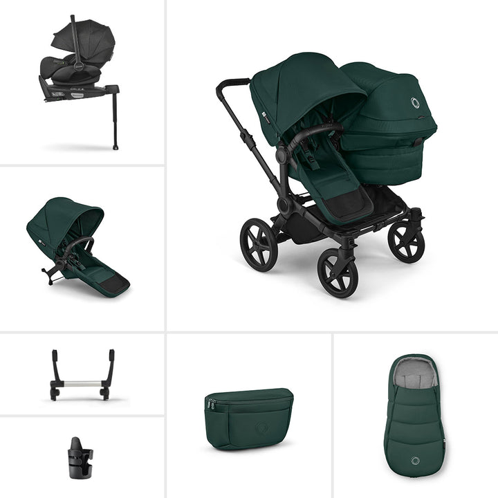 Bugaboo Donkey 6 Double Ultimate Newborn Bundle-Travel Systems-Fern Green- | Natural Baby Shower