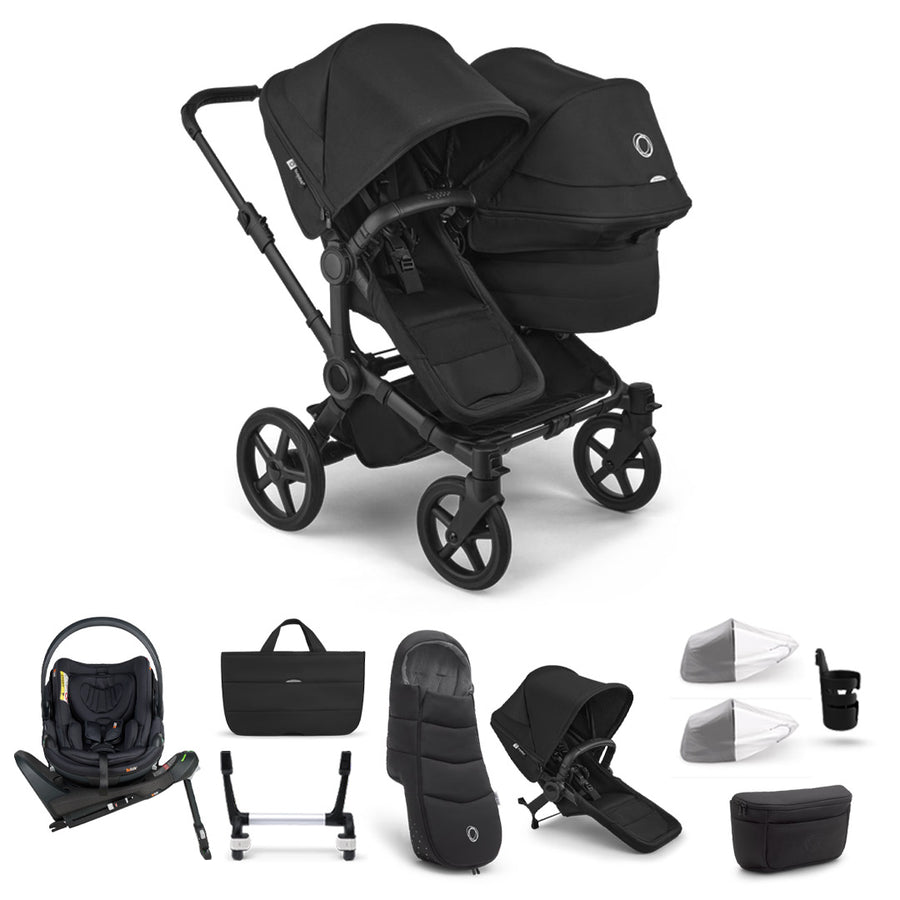 Bugaboo Donkey 6 Double Ultimate Go Beyond 2 Newborn Bundle-Travel Systems-Heritage Black- | Natural Baby Shower