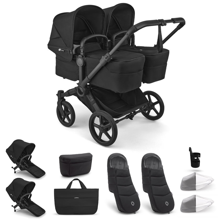 Bugaboo Donkey 6 Twin Essential Stroller Bundle-Stroller Bundles-Heritage Black- | Natural Baby Shower