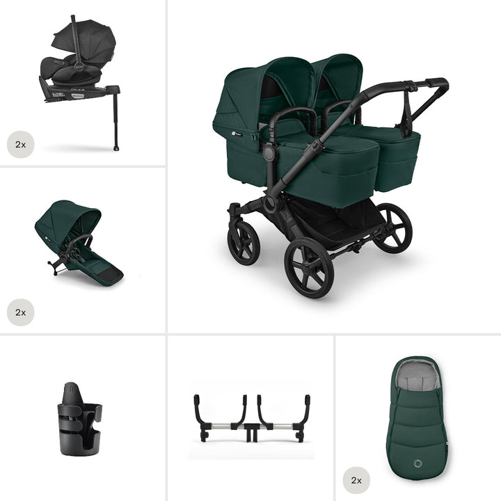 Bugaboo Donkey 6 Twin Ultimate Newborn Bundle-Travel Systems-Desert Taupe- | Natural Baby Shower