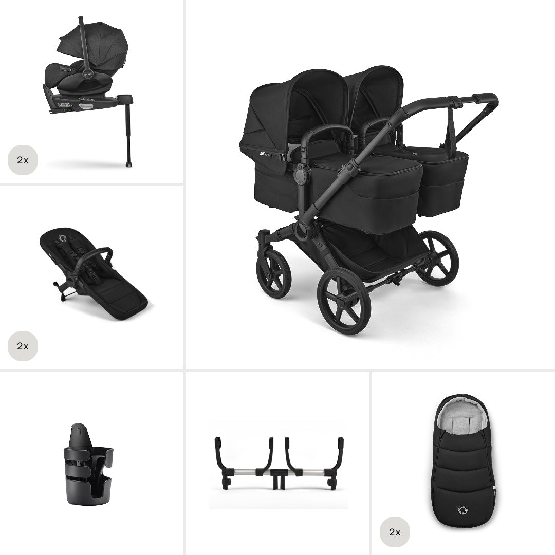Bugaboo Donkey 6 Twin Ultimate Newborn Bundle-Travel Systems-Desert Taupe- | Natural Baby Shower