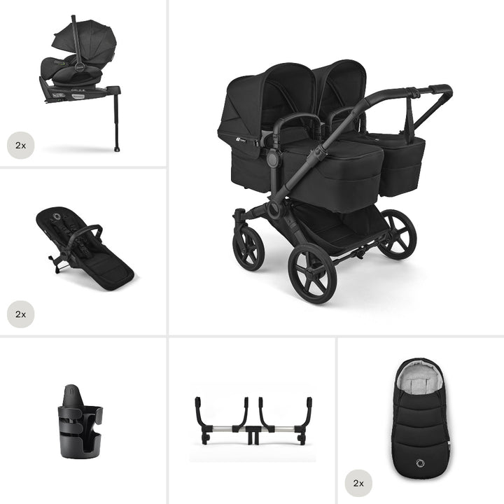 Bugaboo Donkey 6 Twin Ultimate Newborn Bundle-Travel Systems-Desert Taupe- | Natural Baby Shower