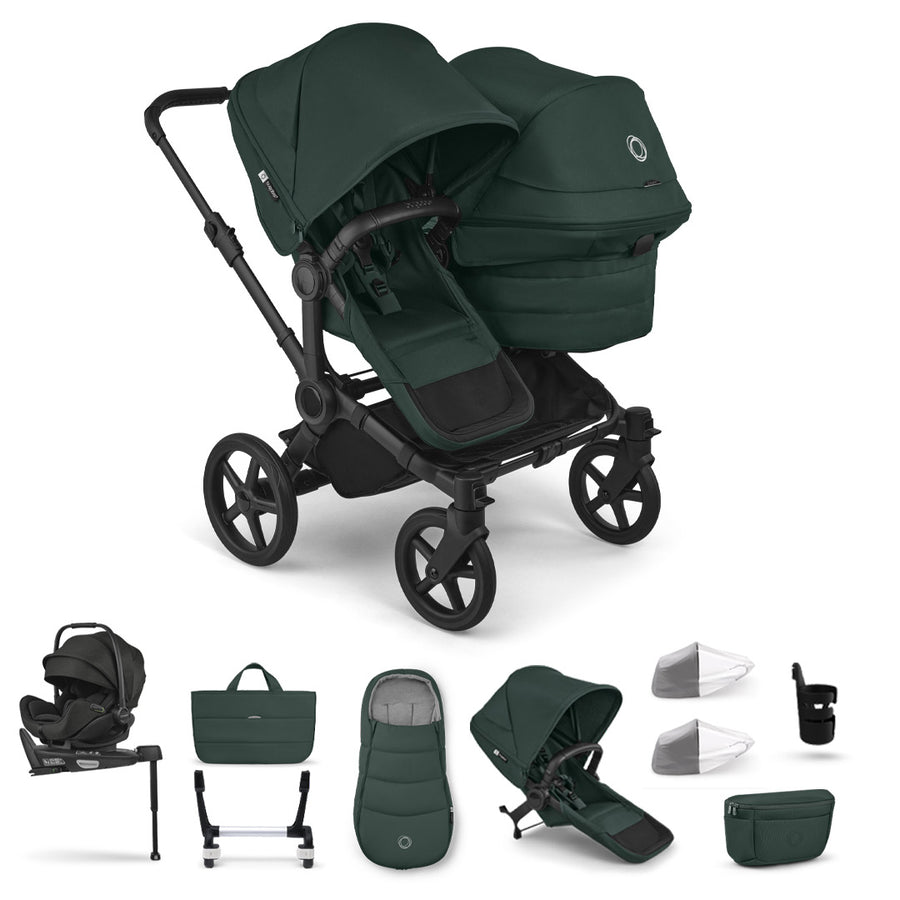 Bugaboo Donkey 6 Double Ultimate Newborn Bundle-Travel Systems-Fern Green- | Natural Baby Shower