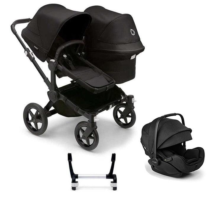 Bugaboo Donkey 5 Duo Complete + Otter Travel System-Travel Systems-Midnight Black-No Base | Natural Baby Shower