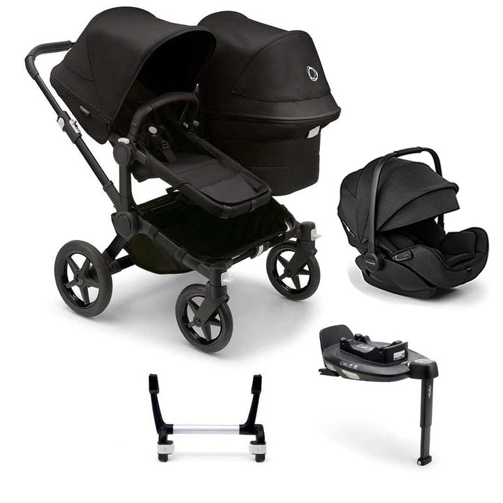 Bugaboo Donkey 5 Duo Complete + Otter Travel System-Travel Systems-Midnight Black-1x Base | Natural Baby Shower