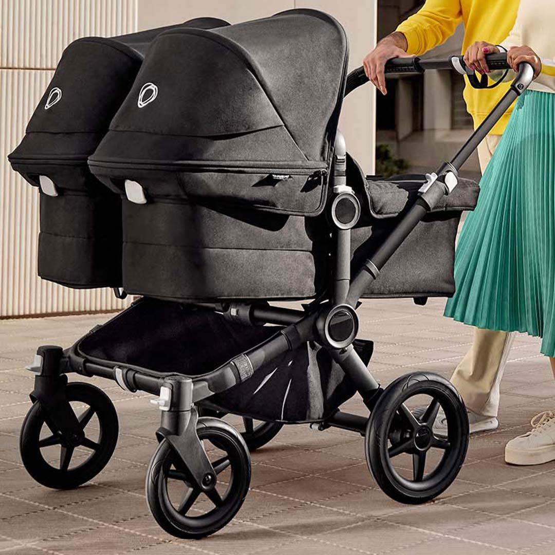 Bugaboo Donkey 5 Twin Cloud T Travel System - Midnight Black-Travel Systems-No Base- | Natural Baby Shower