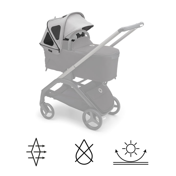 Bugaboo Dragonfly Breezy Sun Canopy - Misty Grey-Sun Covers-Misty Grey- | Natural Baby Shower