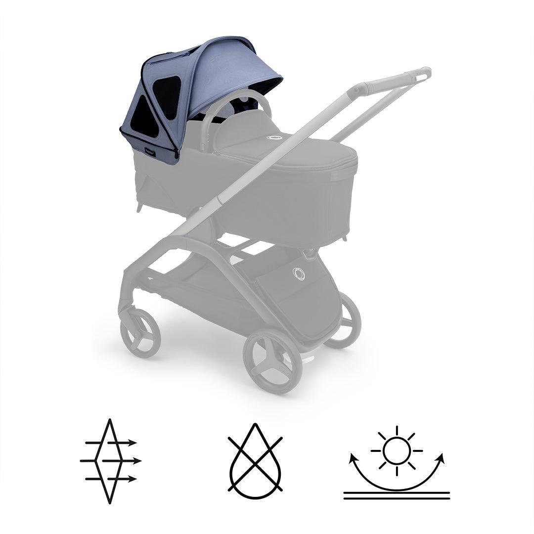 seaside blue bugaboo Bugaboo Dragonfly Breezy Sun Canopy