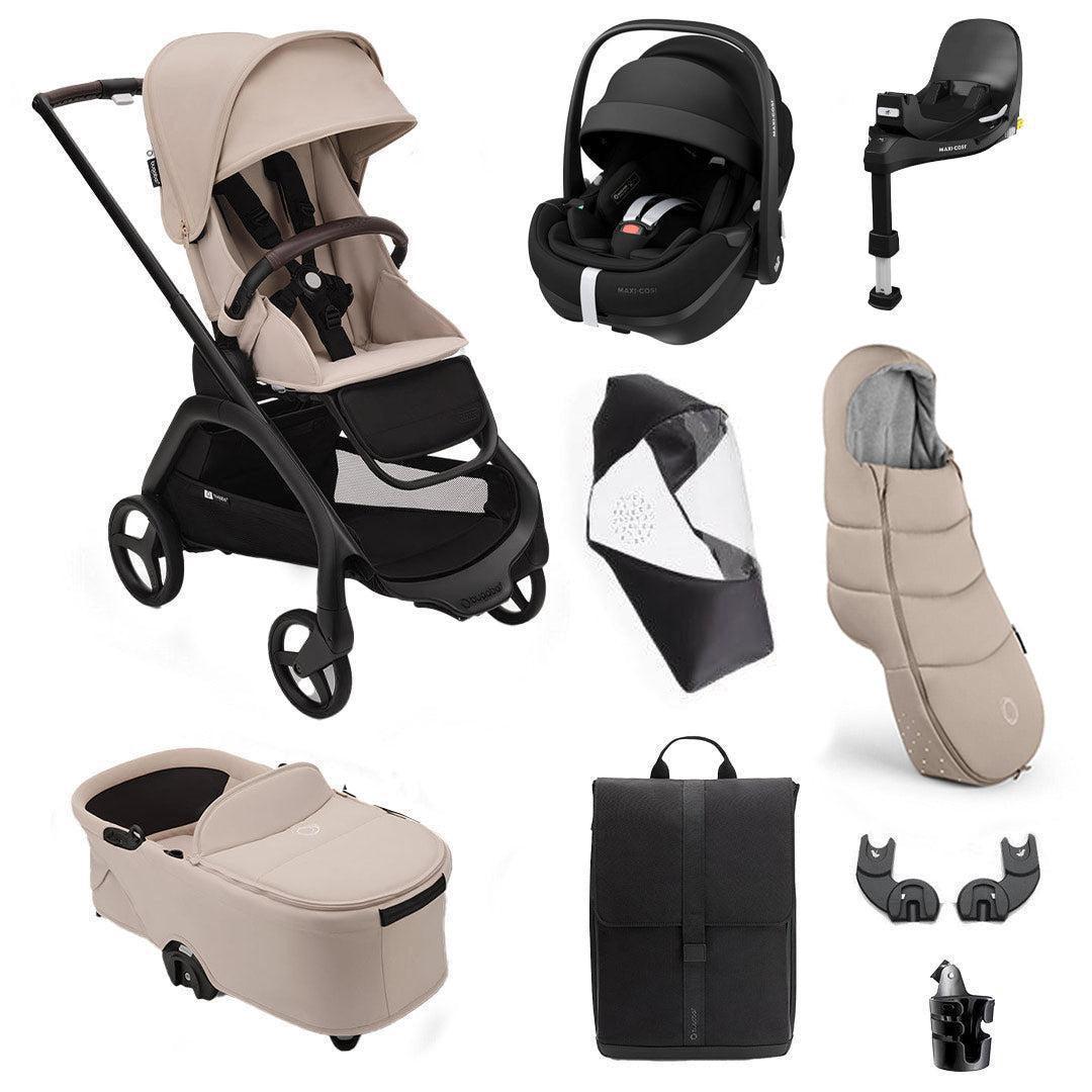 Bugaboo Dragonfly Ultimate + Pebble Pro 2 Travel System-Travel Systems-Desert Taupe- | Natural Baby Shower
