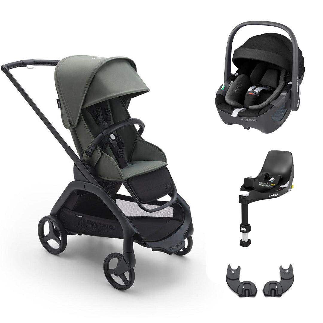 Bugaboo Dragonfly + Pebble 360/360 Pro Travel System - Forest Green-Travel Systems-Pebble 360 Car Seat-No Carrycot | Natural Baby Shower