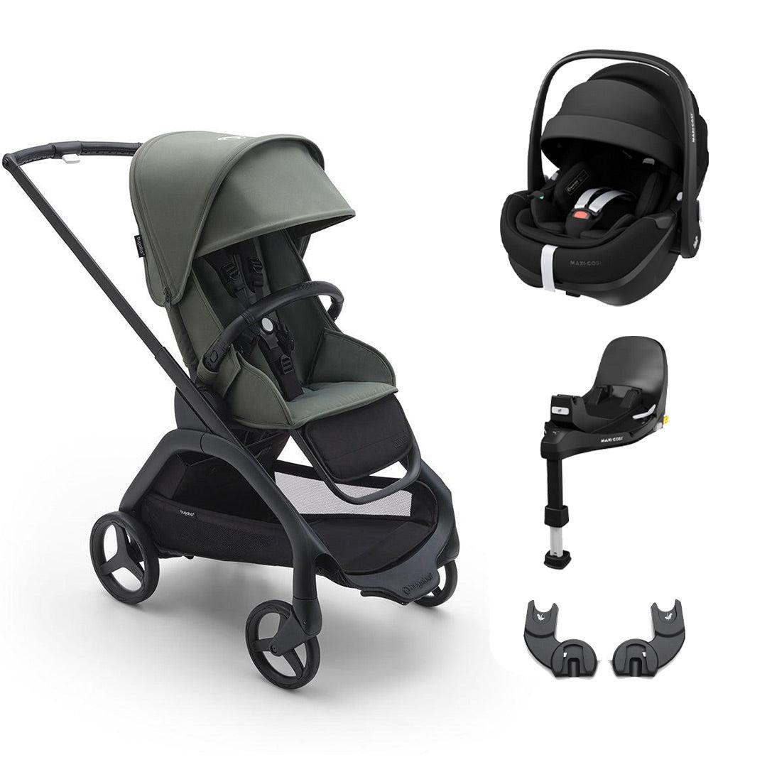 Bugaboo Dragonfly + Pebble 360/360 Pro Travel System - Forest Green-Travel Systems-Pebble Pro Car Seat-No Carrycot | Natural Baby Shower