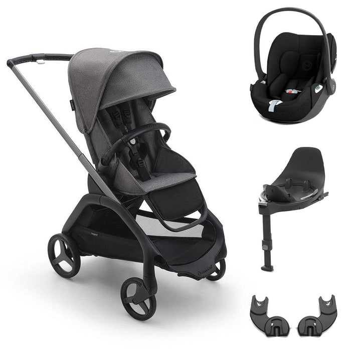 Bugaboo Dragonfly + Cloud T Travel System - Grey Melange-Travel Systems-Base T- | Natural Baby Shower