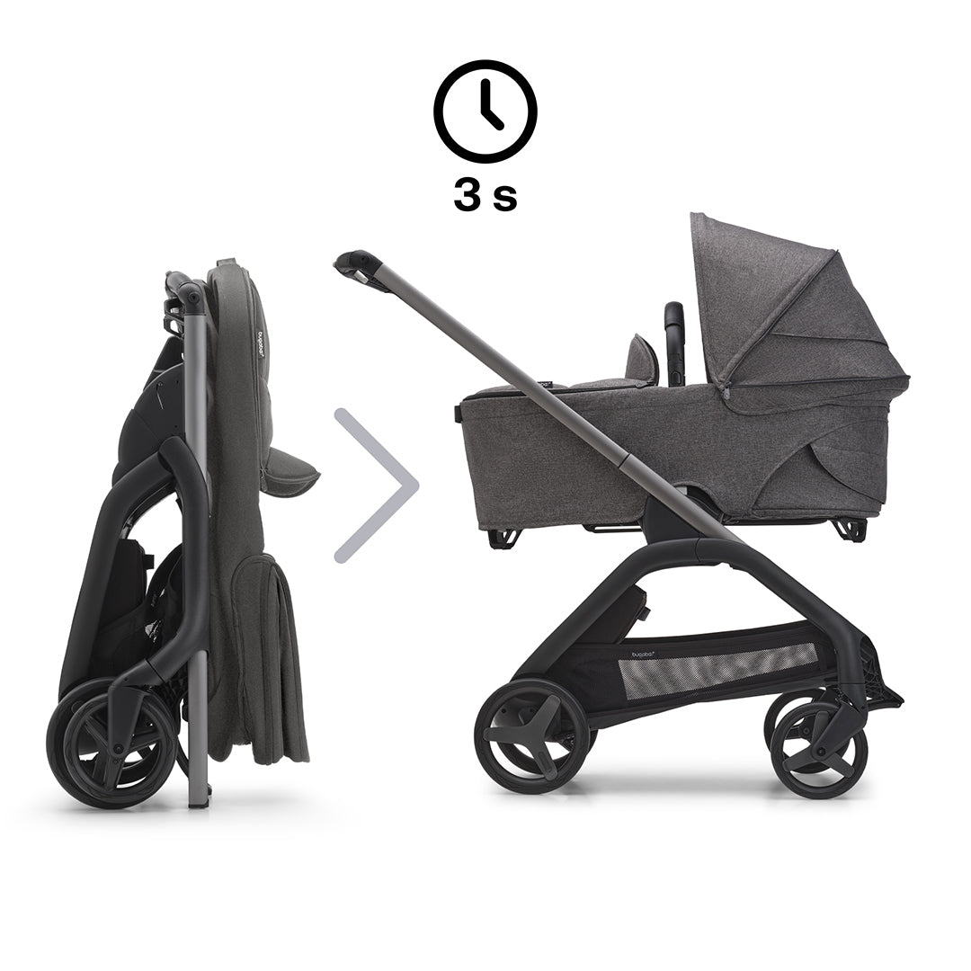 Bugaboo Dragonfly Complete Pushchair - Grey Melange-Strollers-Grey Melange-No Carrycot | Natural Baby Shower