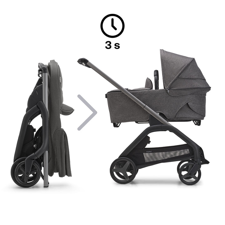 Bugaboo Dragonfly Complete Pushchair - Grey Melange-Strollers-Grey Melange-No Carrycot | Natural Baby Shower