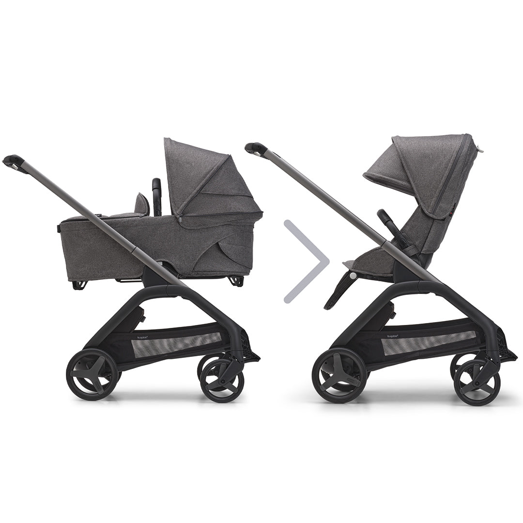 Bugaboo Dragonfly Complete Pushchair - Grey Melange-Strollers-Grey Melange-No Carrycot | Natural Baby Shower