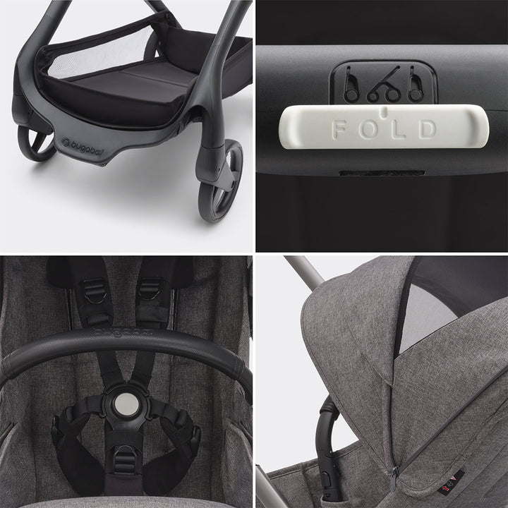 Bugaboo Dragonfly Complete Pushchair - Grey Melange-Strollers-Grey Melange-No Carrycot | Natural Baby Shower