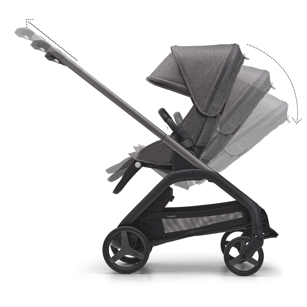 Bugaboo Dragonfly Complete Pushchair - Grey Melange-Strollers-Grey Melange-No Carrycot | Natural Baby Shower