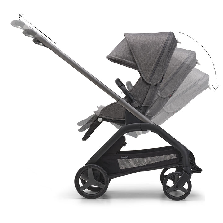 Bugaboo Dragonfly Complete Pushchair - Grey Melange-Strollers-Grey Melange-No Carrycot | Natural Baby Shower