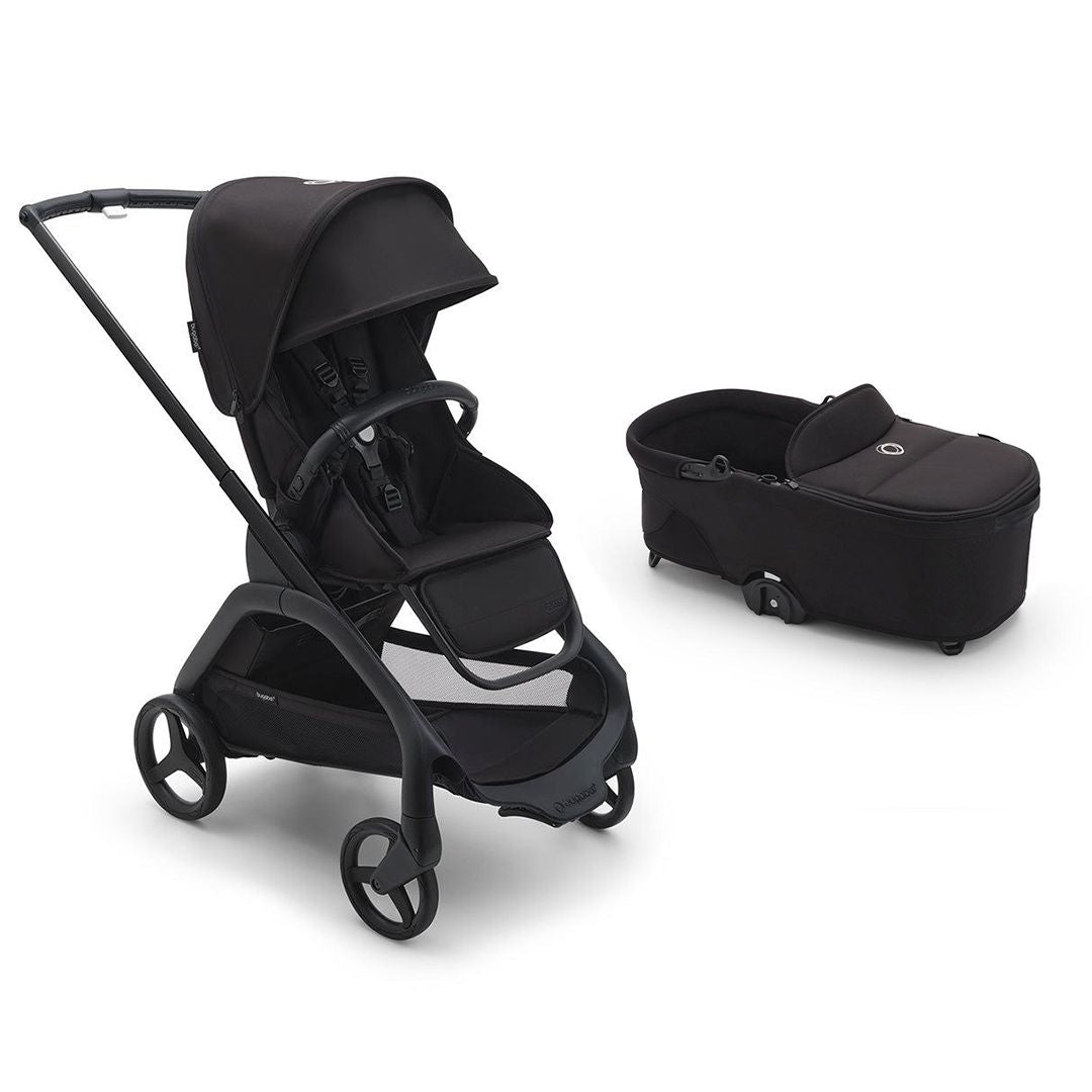 Bugaboo Dragonfly Complete Pushchair - Midnight Black-Strollers-Midnight Black-With Carrycot | Natural Baby Shower