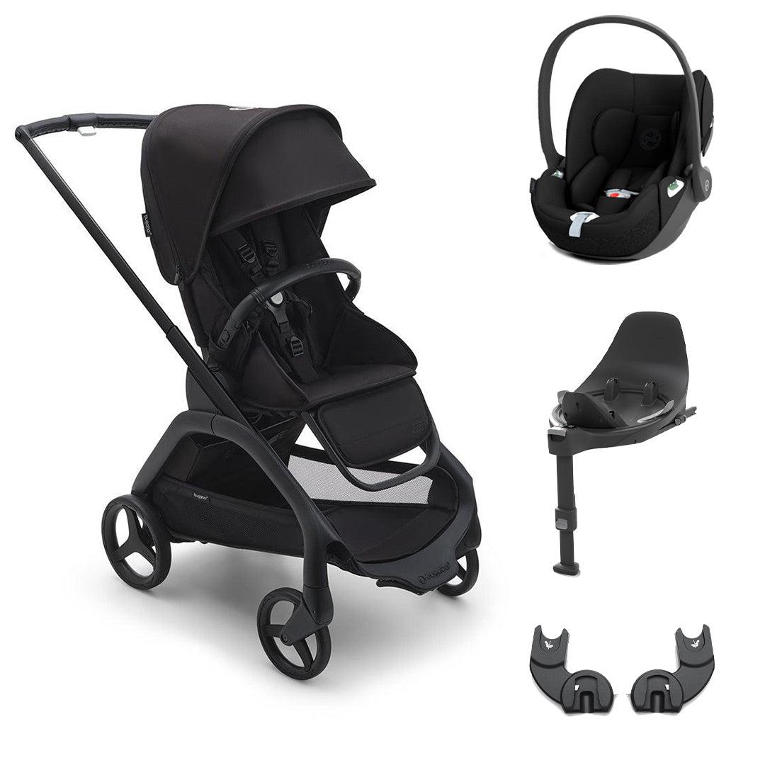 Bugaboo Dragonfly + Cloud T Travel System - Midnight Black-Travel Systems-Base T- | Natural Baby Shower