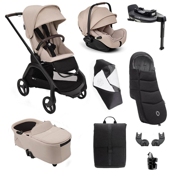 Bugaboo Dragonfly Ultimate + Otter Travel System-Travel Systems-Desert Taupe- | Natural Baby Shower