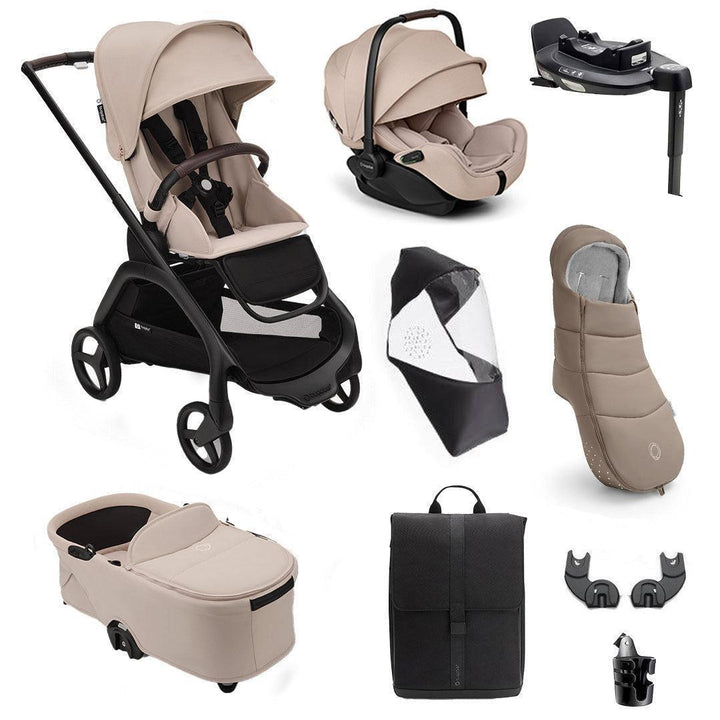 Bugaboo Dragonfly Ultimate + Otter Travel System-Travel Systems-Desert Taupe- | Natural Baby Shower