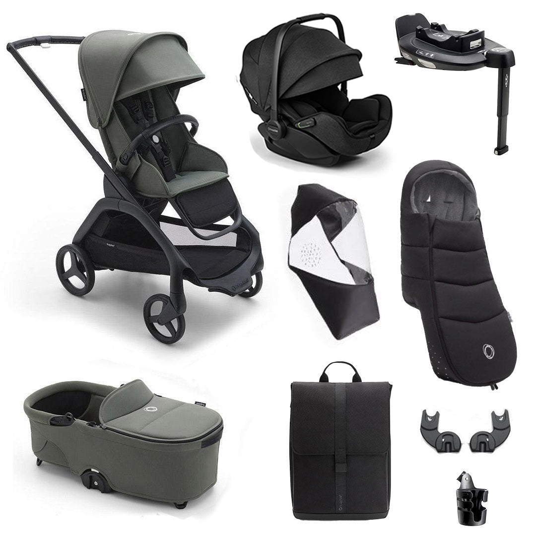 Bugaboo Dragonfly Ultimate + Otter Travel System-Travel Systems-Forest Green- | Natural Baby Shower