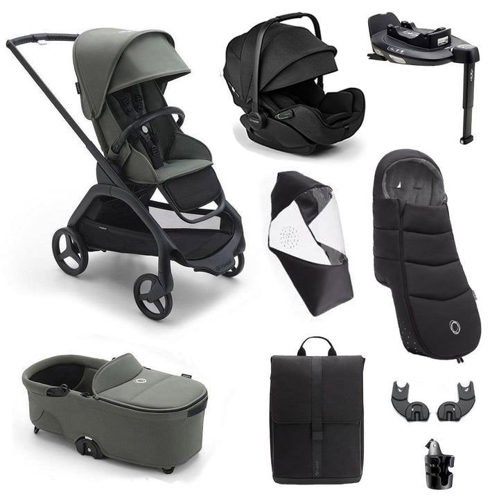 Bugaboo Dragonfly Ultimate + Otter Travel System-Travel Systems-Forest Green- | Natural Baby Shower