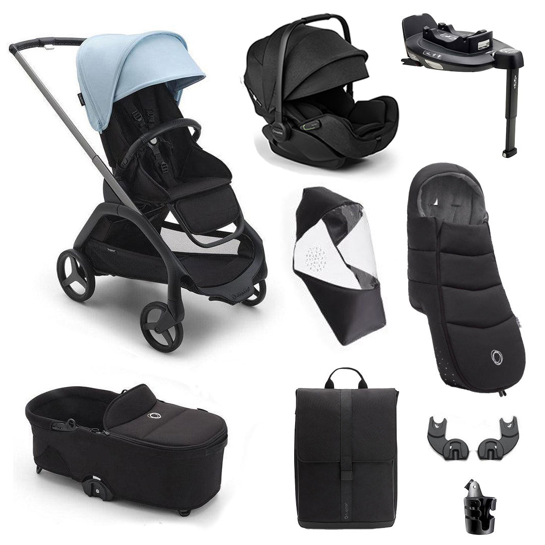 Bugaboo Dragonfly Ultimate + Otter Travel System-Travel Systems-Skyline Blue- | Natural Baby Shower