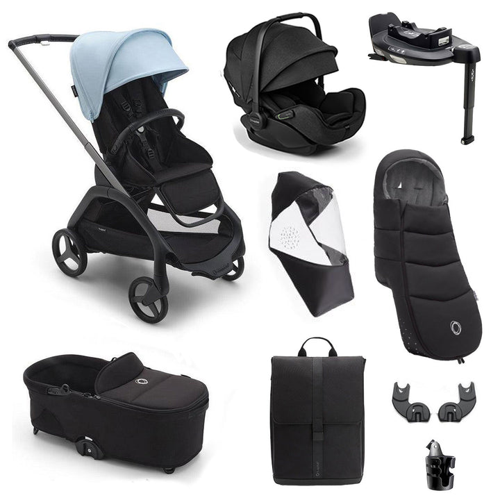 Bugaboo Dragonfly Ultimate + Otter Travel System-Travel Systems-Skyline Blue- | Natural Baby Shower