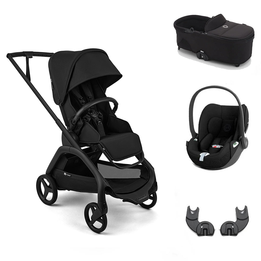Bugaboo Dragonfly Plus + Cloud T Travel System-Travel Systems-Heritage Black-With Carrycot | Natural Baby Shower