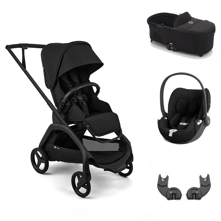 Bugaboo Dragonfly Plus + Cloud T Travel System-Travel Systems-Heritage Black-With Carrycot | Natural Baby Shower