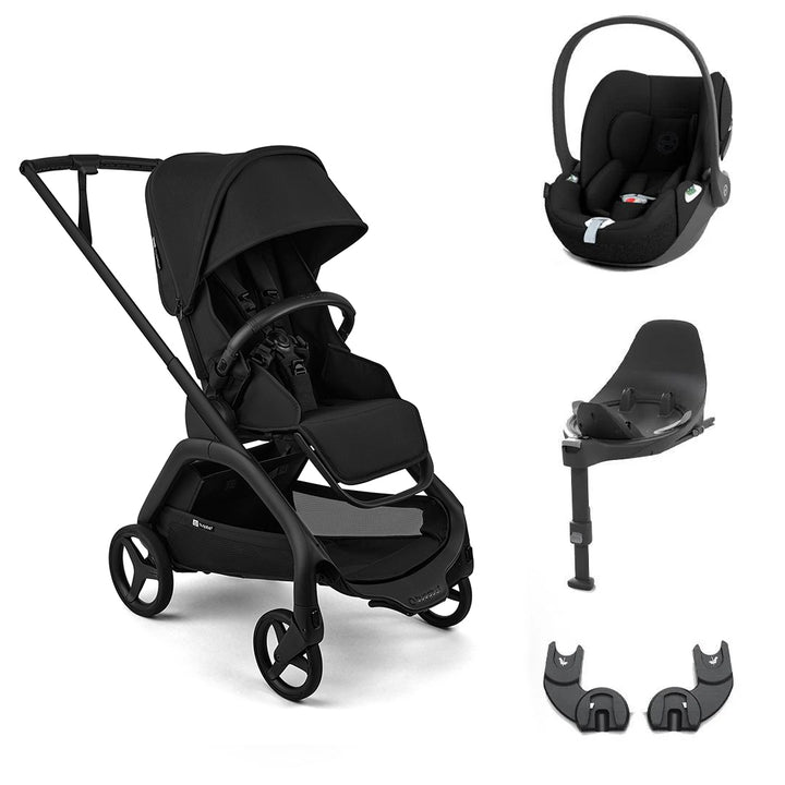 Bugaboo Dragonfly Plus + Cloud T Travel System-Travel Systems-Heritage Black-No Carrycot | Natural Baby Shower