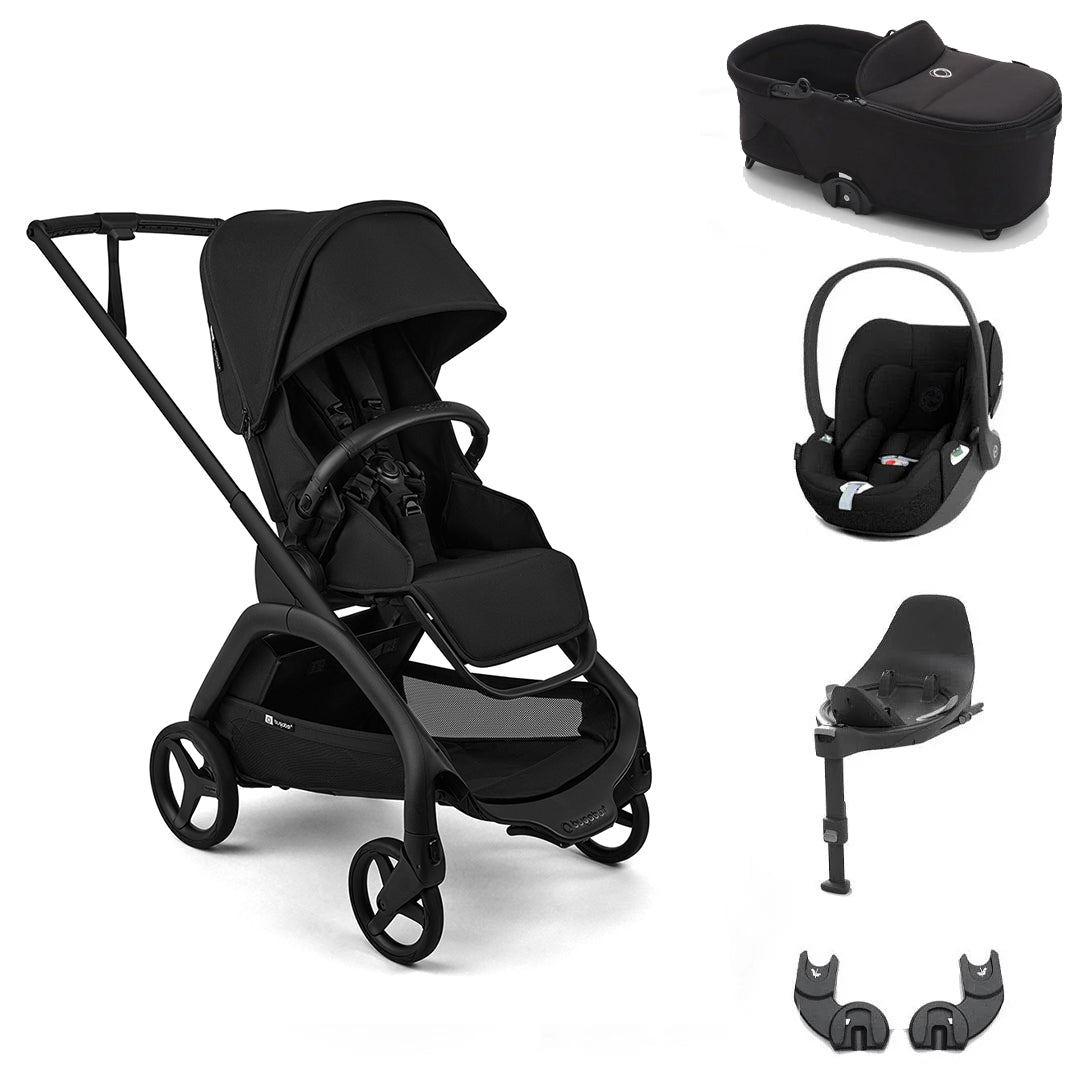Bugaboo Dragonfly Plus + Cloud T Travel System-Travel Systems-Heritage Black-With Carrycot | Natural Baby Shower