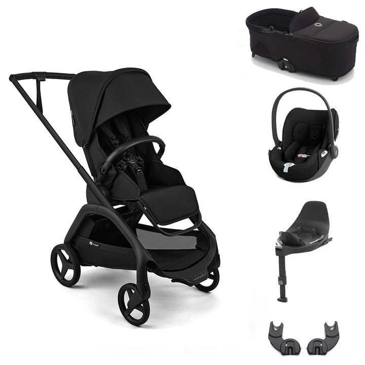 Bugaboo Dragonfly Plus + Cloud T Travel System-Travel Systems-Heritage Black-With Carrycot | Natural Baby Shower