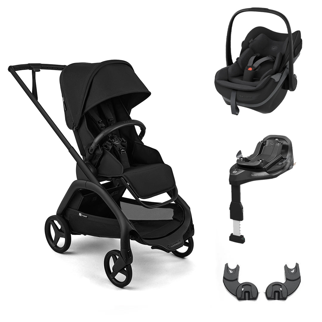 Bugaboo Dragonfly Plus + Pebble Slide Pro Travel System-Travel Systems-Heritage Black-No Carrycot | Natural Baby Shower