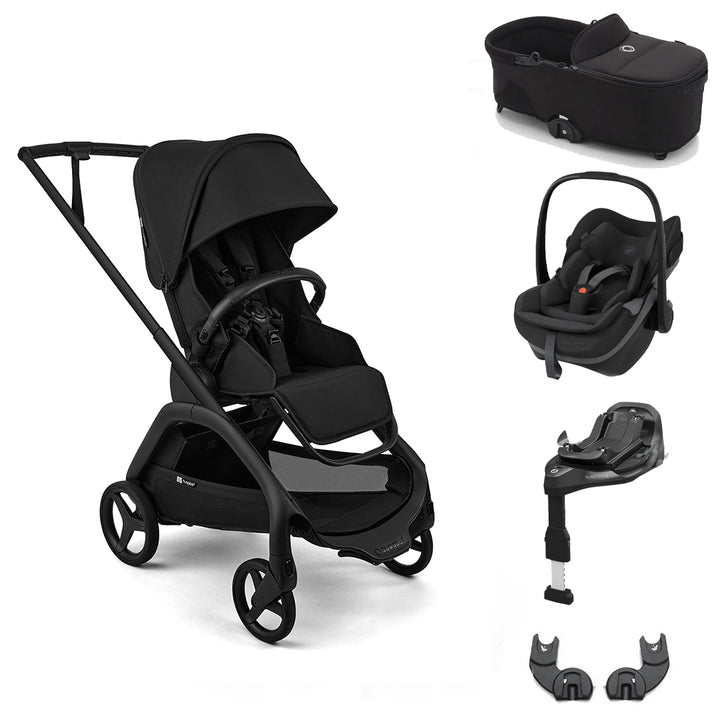 Bugaboo Dragonfly Plus + Pebble Slide Pro Travel System-Travel Systems-Heritage Black-With Carrycot | Natural Baby Shower