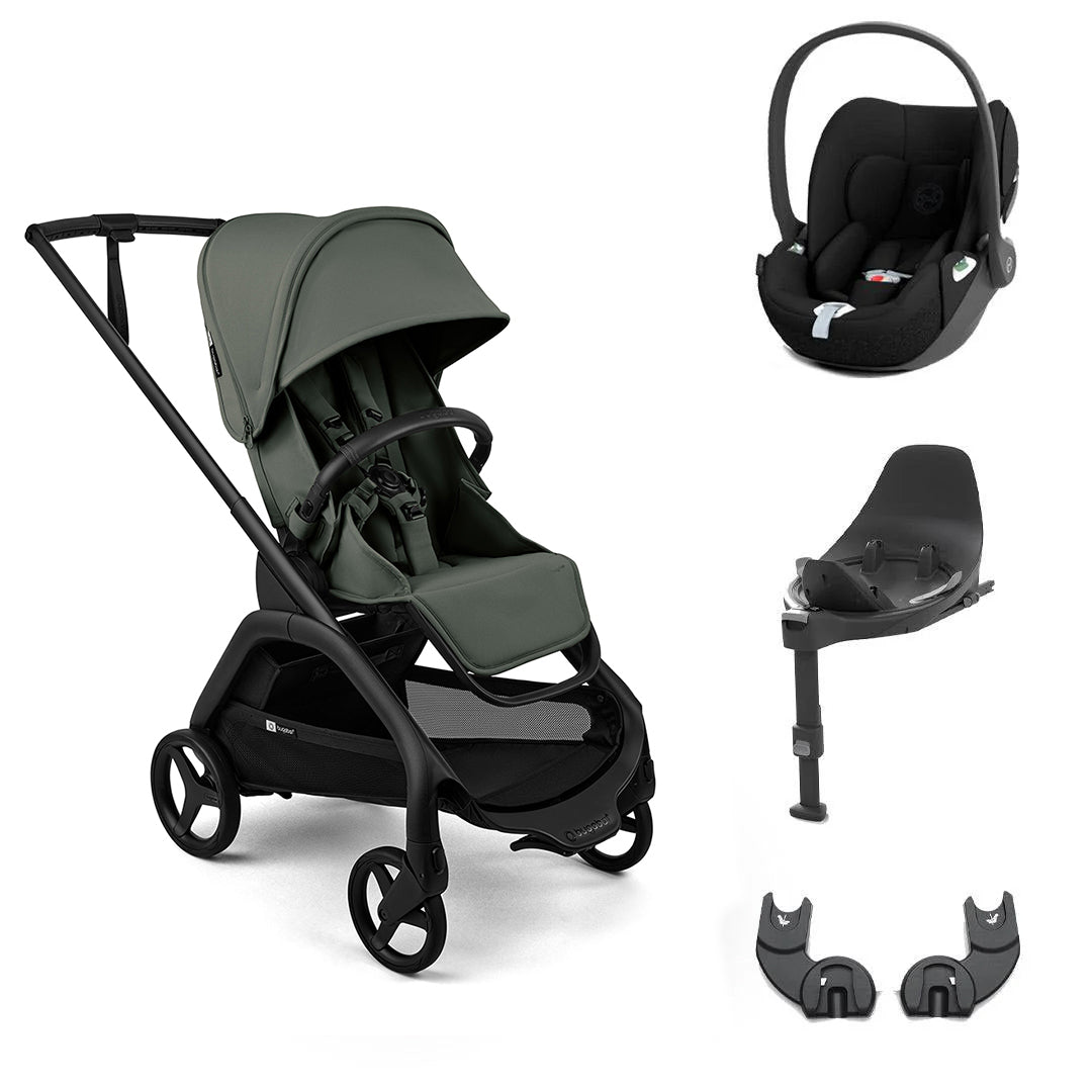 Bugaboo Dragonfly Plus + Cloud T Travel System-Travel Systems-Forest Green-No Carrycot | Natural Baby Shower