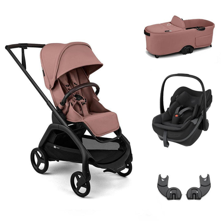 Bugaboo Dragonfly Plus + Pebble Slide Pro Travel System-Travel Systems-Dusty Pink-With Carrycot | Natural Baby Shower