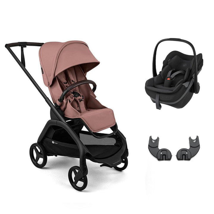 Bugaboo Dragonfly Plus + Pebble Slide Pro Travel System-Travel Systems-Dusty Pink-No Carrycot | Natural Baby Shower
